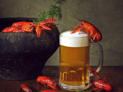 Вареные раки к пиву