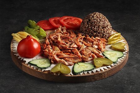 Донер открытый с курицей и гречкой