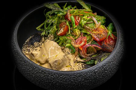 Тёплый салат с языком