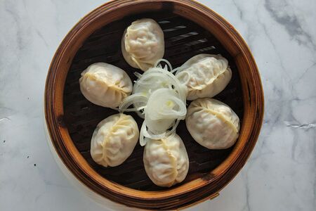 Манты с мясом и с тыквой