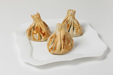 Хинкали с картофелем и сыром жареные