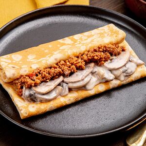 Мясной блин с грибами