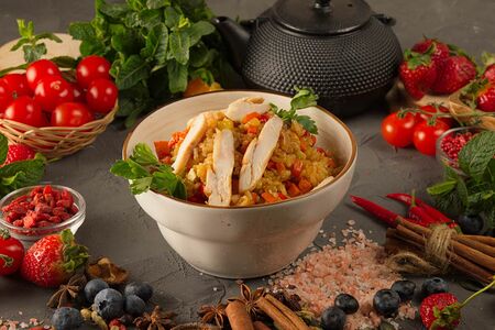 Тяхан с курицей