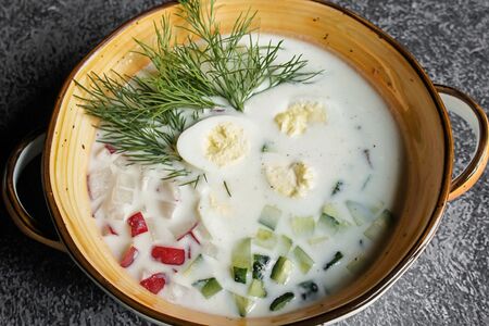 Окрошка с говяжьим языком