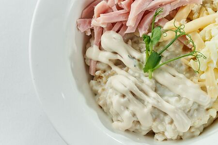 Каша с ветчиной и сыром