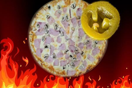 Острая Грибная с ветчиной и халапеньо