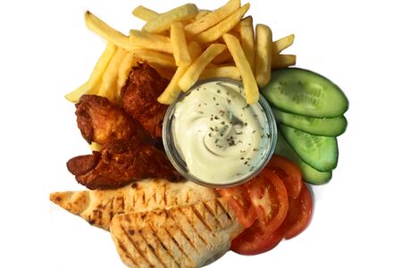 Крылышки с гарниром