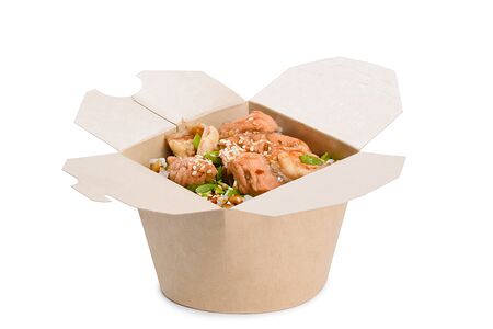 Теппан с лососем и креветками