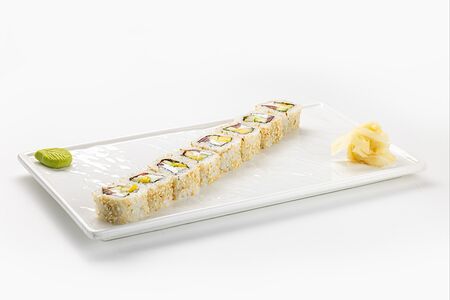 Легкий овощной ролл с сыром филадельфия