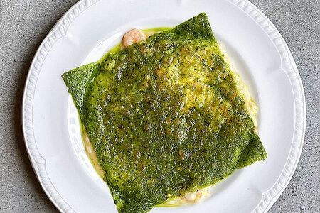 Ризотто с мини-креветками и запеченными травами