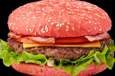 Розовый бургер барбекю