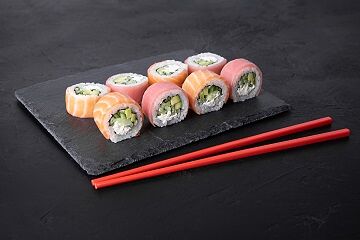 Радуга с тунцом и лососем