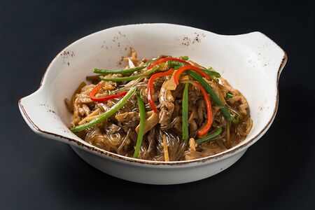 Фунчоза со свининой и грибами