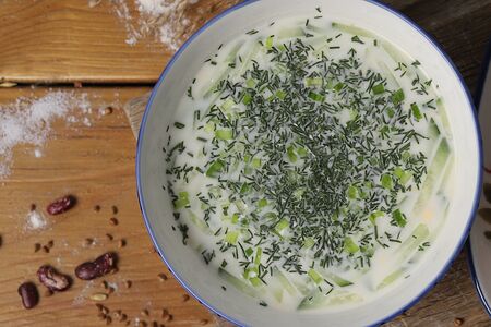 Окрошка с говяжьим языком