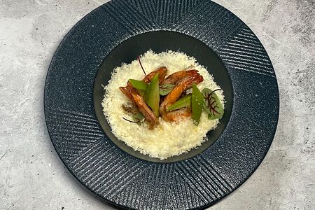 Ризотто с тигровыми креветками