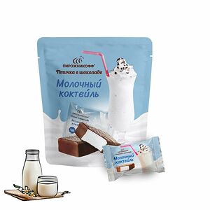 Конфеты Пирожникофф Птичка в шоколаде Молочный коктейль