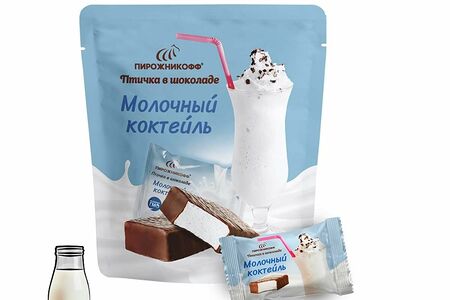 Конфеты Пирожникофф Птичка в шоколаде Молочный коктейль