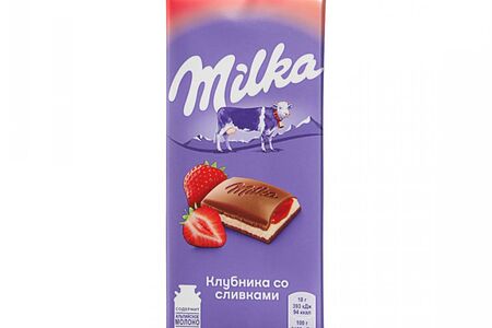 Шоколадная плитка Milka Клубника со сливками