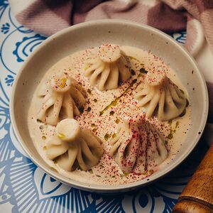 Патара из хинкали со свининой и говядиной