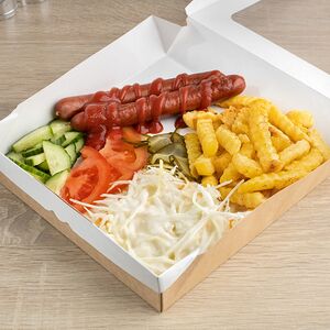 Ланч бокс с колбасками фри