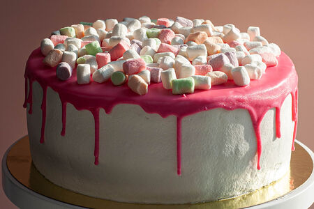 Торт Малина-банан большой