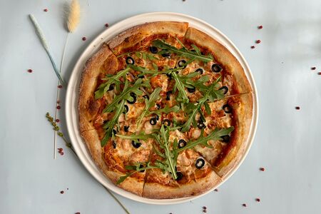 С креветками и рукколой