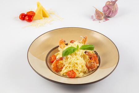 Феттуччине с креветками