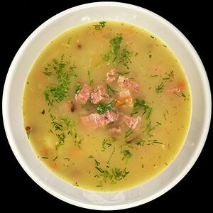 Гороховый суп с чесночными тостами