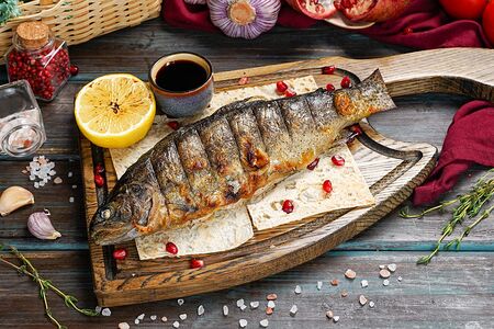 Сибас на мангале