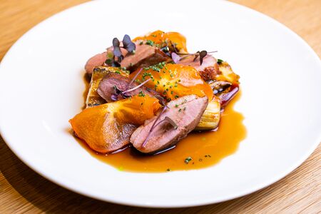 Утиное филе с баклажанами