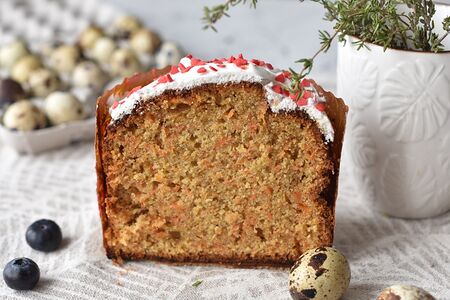 Морковный бездрожжевой сочный кулич