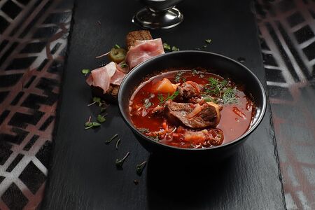 Борщ с куриным филе