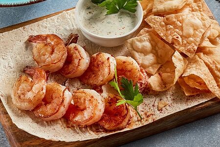 Креветки на мангале