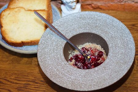 Паштет с вишнёвым соусом и пармезаном