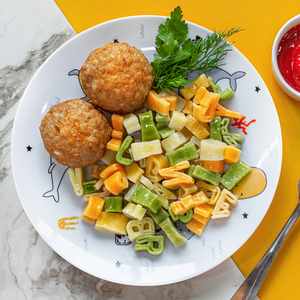 Котлетки куриные с макаронами