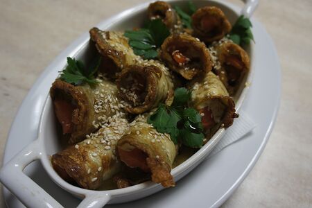 Рулетики из баклажан