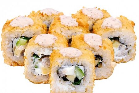 Креветка с ореховым соусом темпура