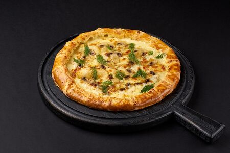 Открытые хачапури с грибами