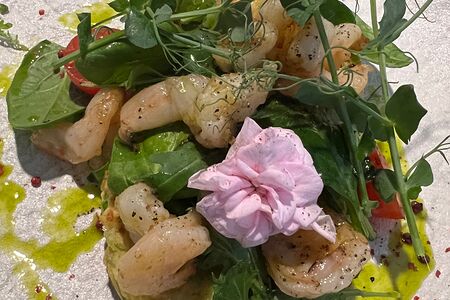 Оладьи из кабачков с креветками