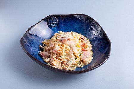 Паста с беконом и индейкой