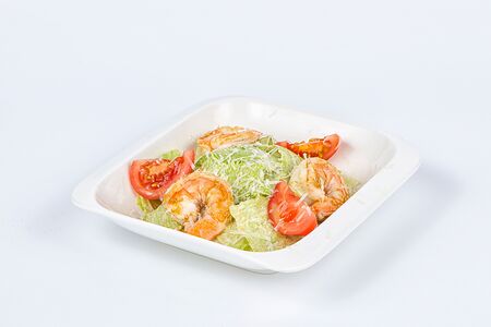 Салат Цезарь с креветками