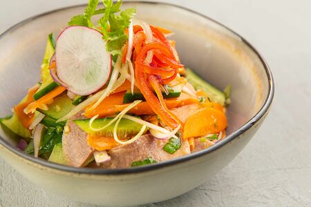 Салат с языком и овощами