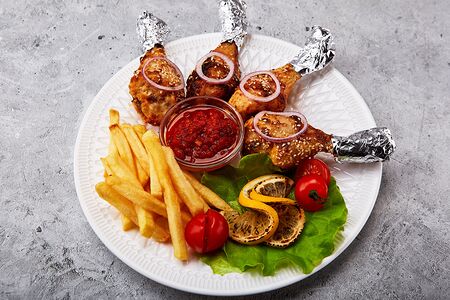 Жареная курица с картофелем