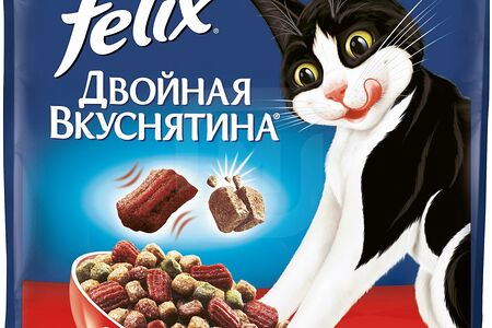 Felix Двойная вкуснятина Корм для кошек сухой мясо