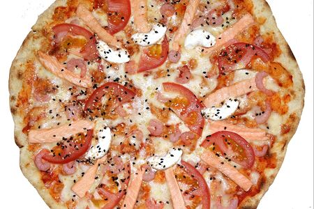 Пицца с сёмгой и креветкой премиум макси