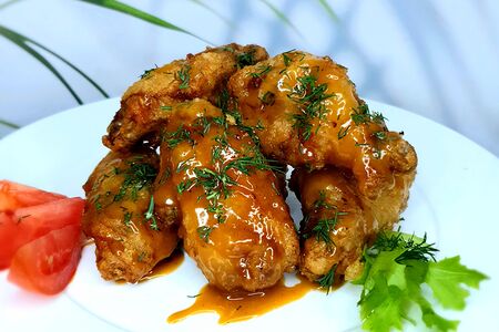 Куриные крылышки в медово-горчичном соусе