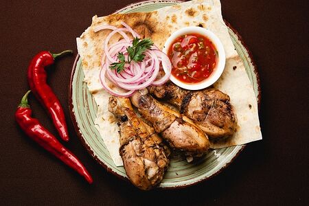 Куриная голень на гриле