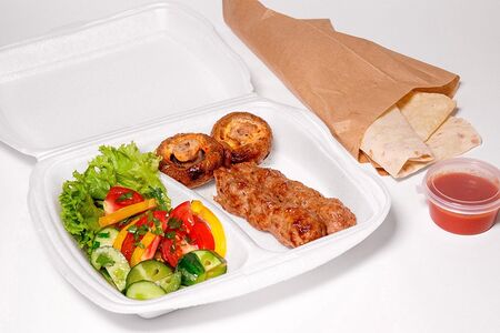 Бокс люля-кебаб с грибами