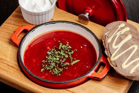 Папин борщ с говядиной и языком