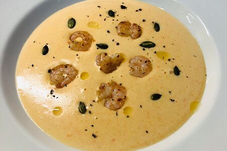 Сырный суп с креветками